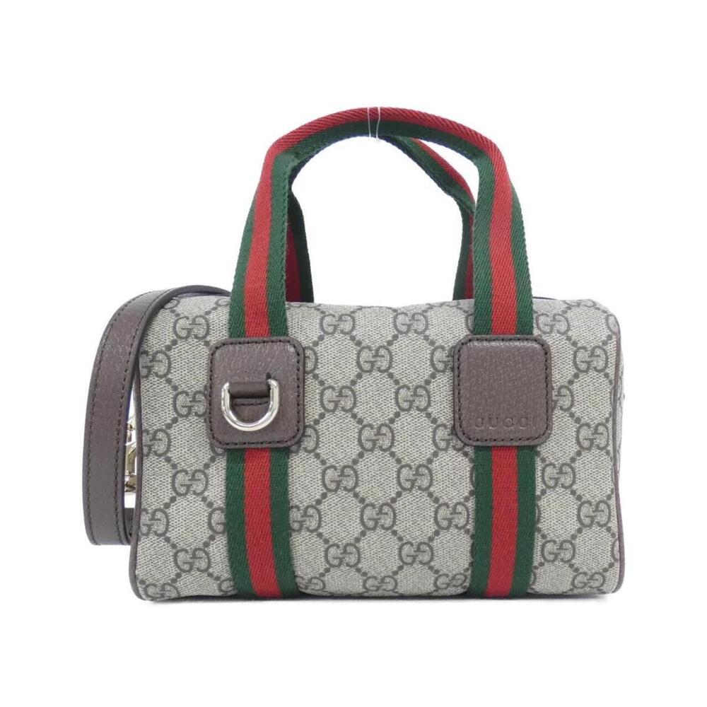 Gucci GG Supreme Web bag web stripe brown leather
